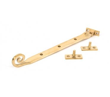 From The Anvil 83595 10 Cast Monkeytail Window Stay - Polished Brass
