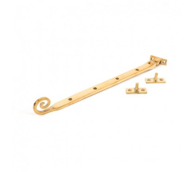 From The Anvil 83596 12 Cast Monkeytail Window Stay - Polished Brass
