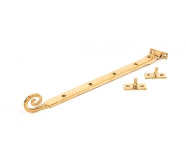 From The Anvil 83596 12 Cast Monkeytail Window Stay - Polished Brass