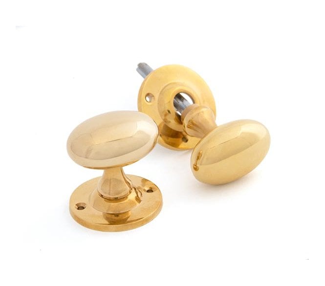 From The Anvil 83627 Oval Mortice/Rim Knob Set - Polished Brass