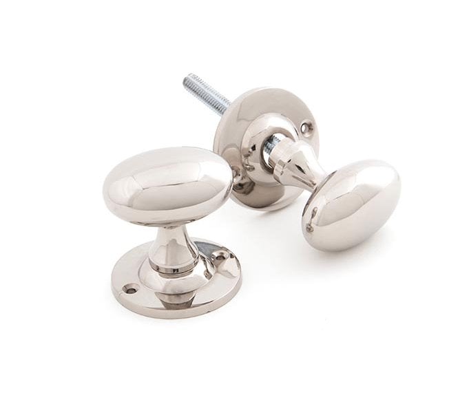 From The Anvil 83629 Oval Mortice/Rim Knob Set - Polished Nickel