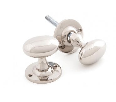 From The Anvil 83629 Oval Mortice/Rim Knob Set - Polished Nickel