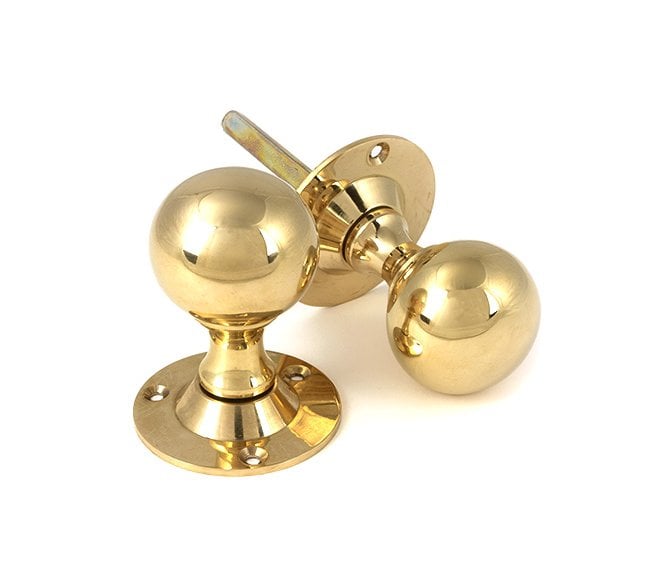 From The Anvil 83630 Ball Mortice Knob Set - Polished Brass