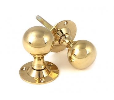 From The Anvil 83630 Ball Mortice Knob Set - Polished Brass