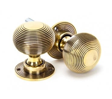 From The Anvil 83633H Heavy Beehive Mortice/Rim Knobs - Aged Brass
