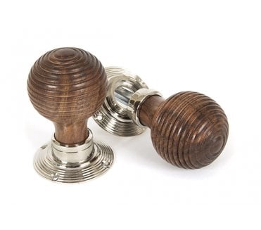 From The Anvil 83635 Beehive Mortice/Rim Knob Set - Rosewood & Polished Nickel Roses