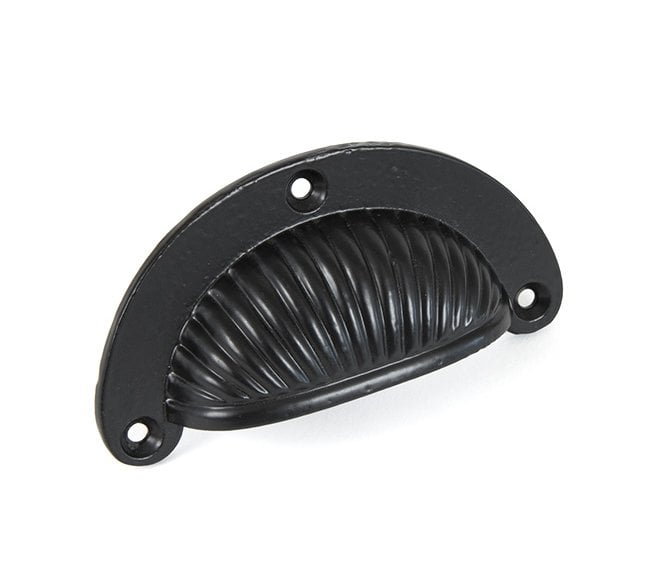 From The Anvil 83677 Lined Drawer Cup Pull - Black