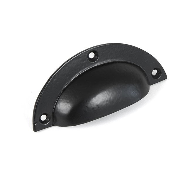 From The Anvil 83680 4 Blacksmith Plain Drawer Cup Pull - Black