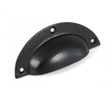 From The Anvil 83680 4 Blacksmith Plain Drawer Cup Pull - Black