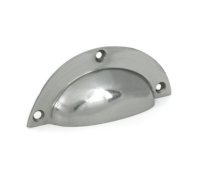 From The Anvil 83682 4 Blacksmith Plain Drawer Cup Pull - Natural Smooth