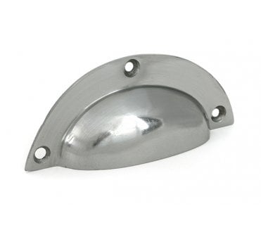 From The Anvil 83682 4 Blacksmith Plain Drawer Cup Pull - Natural Smooth