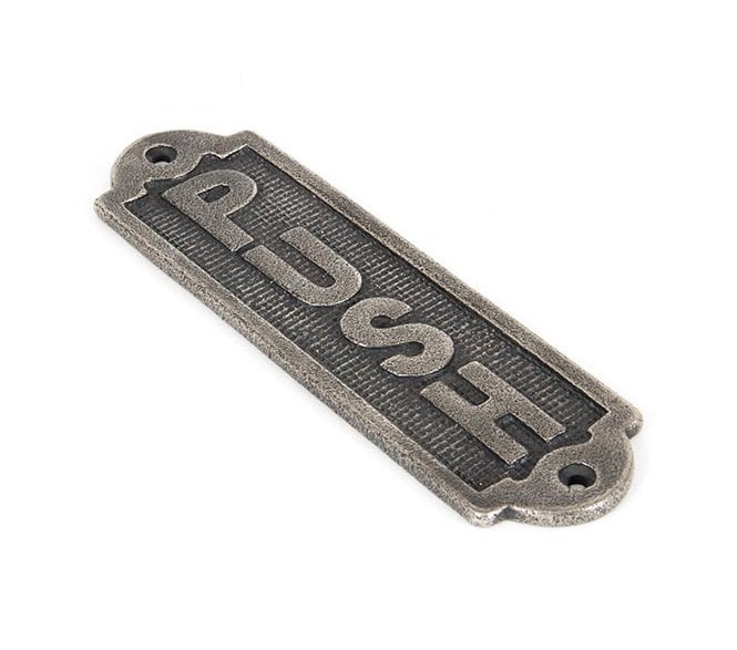 From The Anvil 83683 Push Sign - Antique Pewter