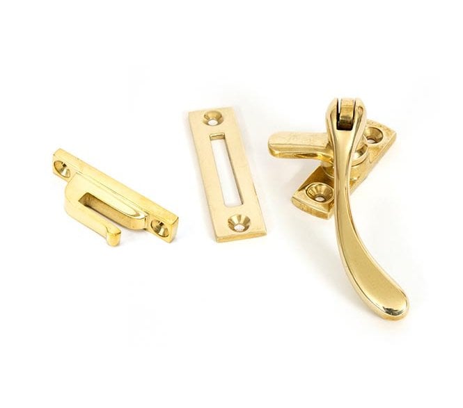 From The Anvil 83696 Cast Peardrop Window Fastener - Polished Brass