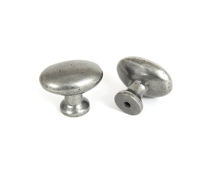 From The Anvil 83787 Oval Cabinet Knob - 40mm - Pewter