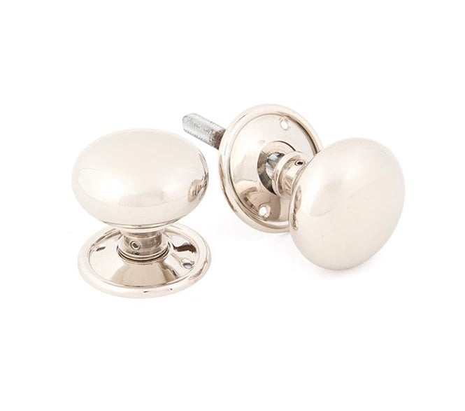 From The Anvil 83839 Mushroom Mortice/Rim Knobs - Polished Nickel