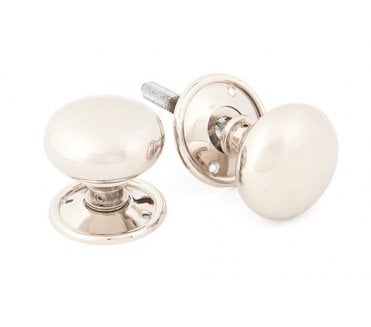 From The Anvil 83839 Mushroom Mortice/Rim Knobs - Polished Nickel