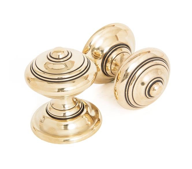 From The Anvil 83864 Elmore Mortice Knobs (Concealed Rose) - Aged Brass