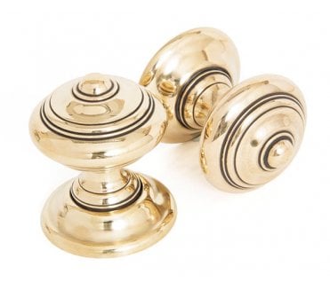 From The Anvil 83864 Elmore Mortice Knobs (Concealed Rose) - Aged Brass