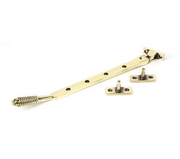 From The Anvil 83901 10 Reeded Window Stay - Aged Brass
