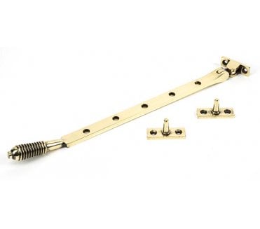 From The Anvil 83909 12 Reeded Window Stay - Aged Brass