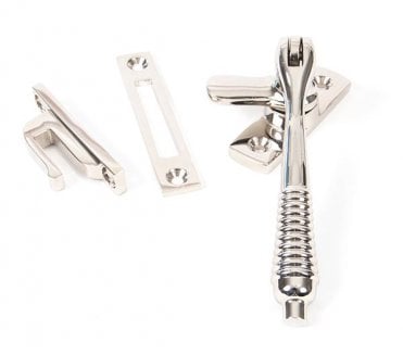 From The Anvil 83918 Reeded Locking Window Fastener - Polished Nickel