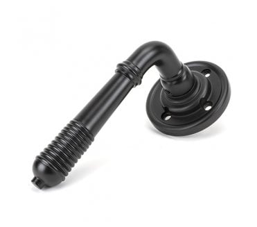 From The Anvil 90007 Reeded Lever Handle On Rose Set - Aged Bronze