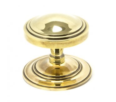 From The Anvil 90071 Period Art Deco Centre Door Knob - Aged Brass