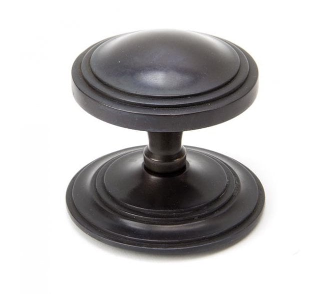 From The Anvil 90072 Period Art Deco Centre Door Knob - Aged Bronze
