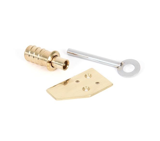 From The Anvil 90271 Key Flush Sash Stops - Polished Brass