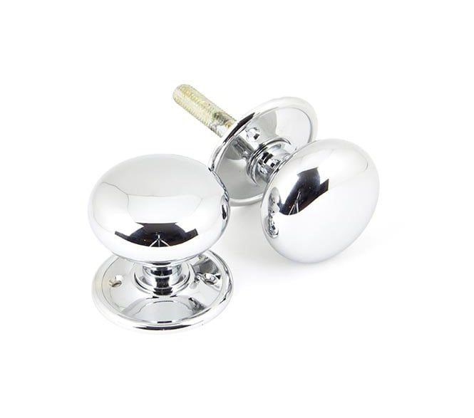 From The Anvil 90291 Mushroom Mortice/Rim Knobs - Polished Chrome