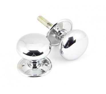 From The Anvil 90291 Mushroom Mortice/Rim Knobs - Polished Chrome