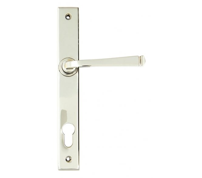 From The Anvil 90356 Avon Slimline Sprung Lever Espag Lock Set - Polished Nickel
