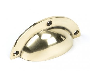 From The Anvil 91522 Period Plain Cup Pull - Aged Brass