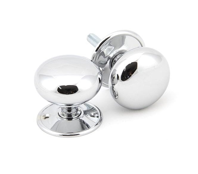 From The Anvil 91532 Large Mushroom Mortice/Rim Knobs - Polished Chrome