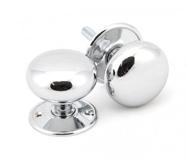 From The Anvil 91532 Large Mushroom Mortice/Rim Knobs - Polished Chrome