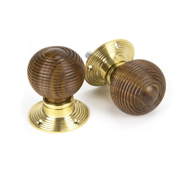 From The Anvil 91762 Cottage Mortice/Rim Knob Set - Rosewood & Polished Brass