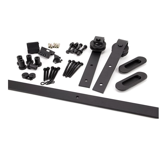 From The Anvil 91794 Black Sliding Door Hardware Kit - (3m Track)