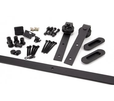 From The Anvil 91794 Black Sliding Door Hardware Kit - (3m Track)