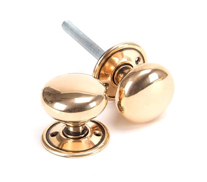 From The Anvil 91925 Mushroom Mortice/Rim Knobs - Polished Bronze