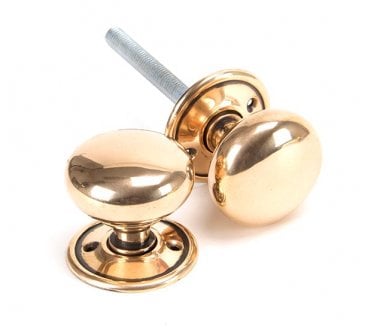 From The Anvil 91925 Mushroom Mortice/Rim Knobs - Polished Bronze