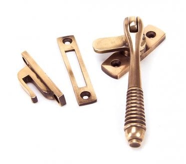 From The Anvil 91944 Locking Reeded Window Fastener - Polished Bronze