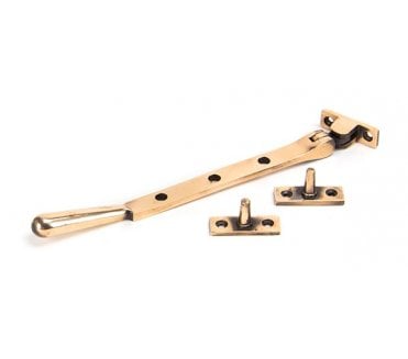 From The Anvil 91955 8 Newbury Window Stay - Polished Bronze