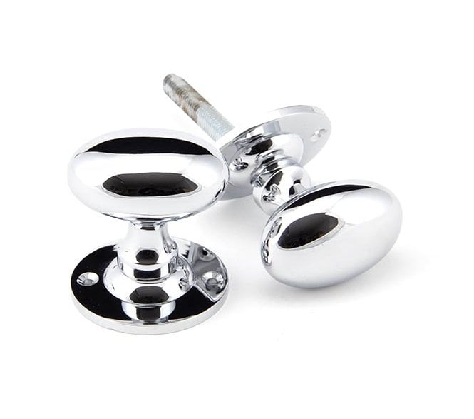 From The Anvil 91975 Oval Mortice/Rim Knob Set - Polished Chrome