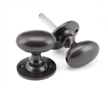From The Anvil 91976 Oval Mortice/Rim Knob Set - Aged Bronze