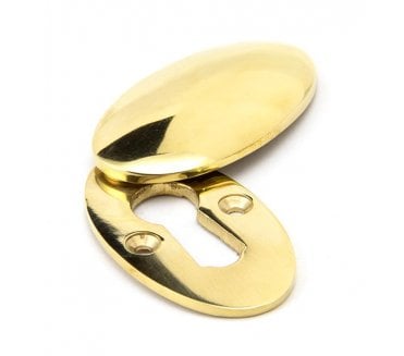 From The Anvil 91987 Period Oval Covered Standard Keyhole Escutcheon - Polished Brass
