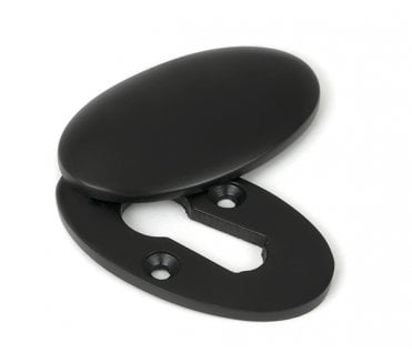 From The Anvil 91991 Period Oval Covered Standard Keyhole Escutcheon - Aged Bronze