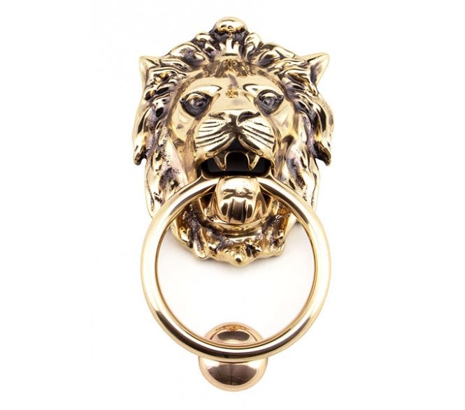 From The Anvil 91999 Lion Head Knocker - Polished Bronze