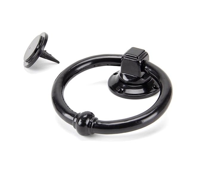 From The Anvil 92076 Regency Ring Door Knocker - Black