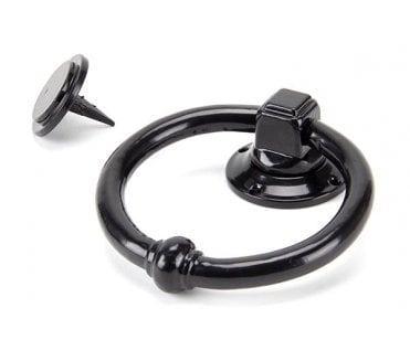 From The Anvil 92076 Regency Ring Door Knocker - Black