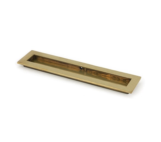From The Anvil Aged Brass 250mm Plain Rectangular Pull